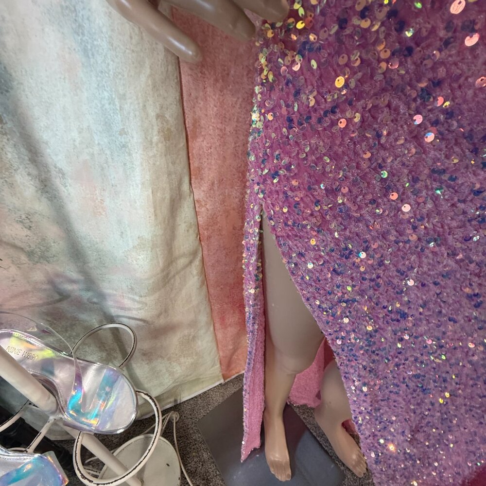 📌Lucy in the Sky Sexy Sequin Backless Long Slit Formal -Prom- Homecoming Dress - Picture 7 of 16